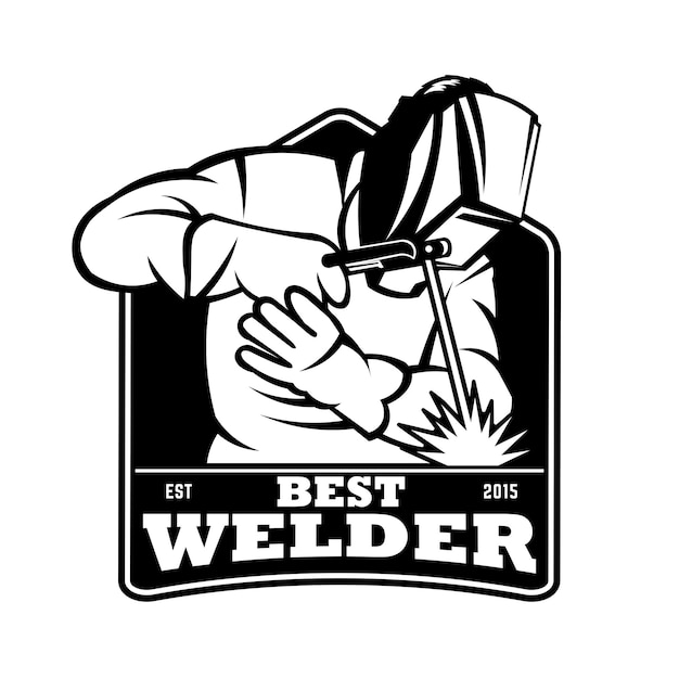 welding logo vector illustration in vintage style