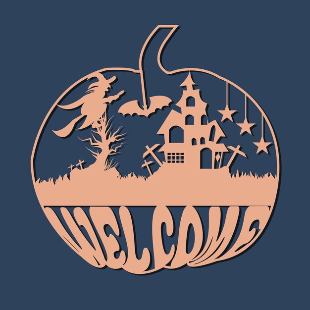Welkom Banner Halloween Deur Borden