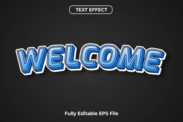 Welkom Banner teksteffect Ontwerpsjabloon in 3D