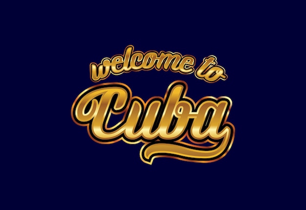 Welkom bij Cuba Word tekst creatieve lettertype ontwerp illustratie. Welkom teken