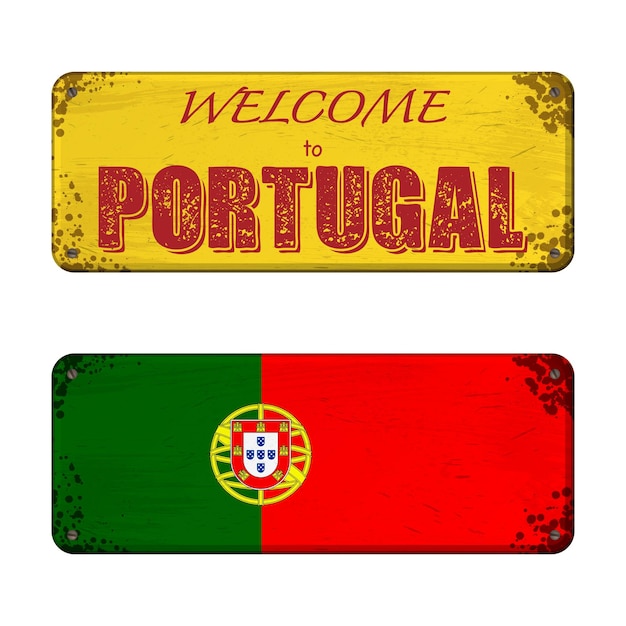 Vector welkom bij het naambord van portugal