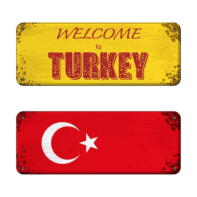 Vector welkom bij het naambord van turkije!