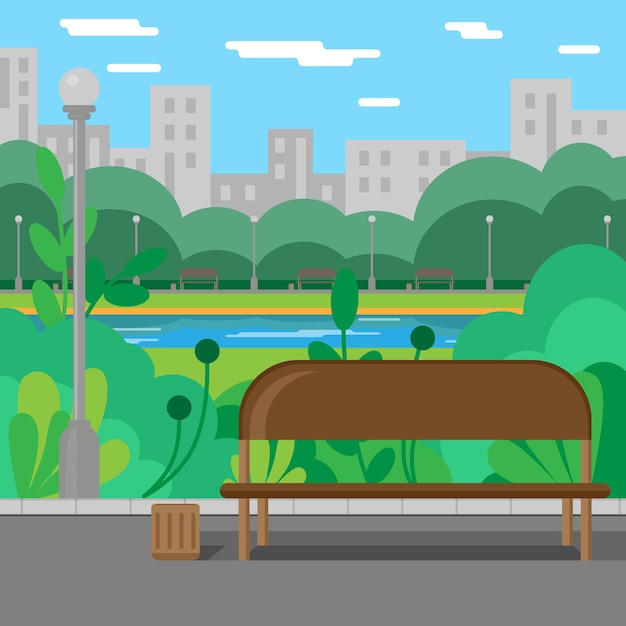 Welkom bij park Vector achtergrond Stadspark Natuur Zomer