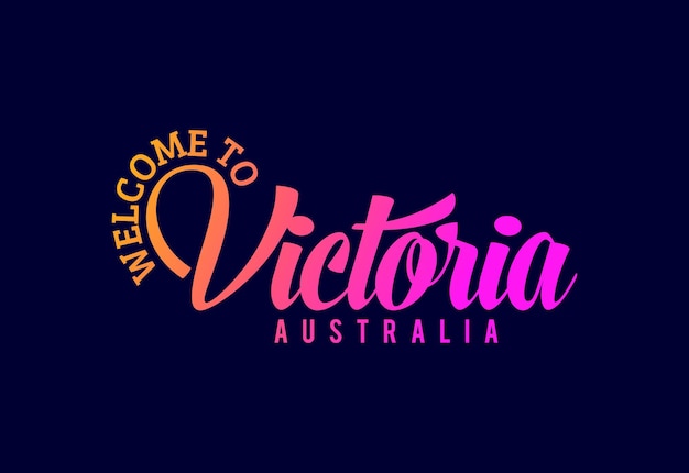 Welkom bij Victoria Australië Word Tekst Creatief Lettertype Ontwerp Illustratie Welkomstbord