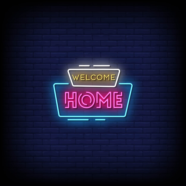 Welkom home neon signs style text