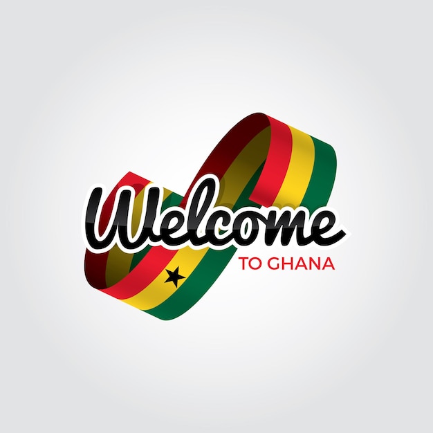 Welkom in Ghana, vectorillustratie op een witte achtergrond