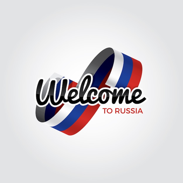 Welkom in rusland, vectorillustratie op een witte achtergrond