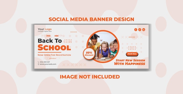 Welkom terug op school Social Media Banner ontwerpsjabloon