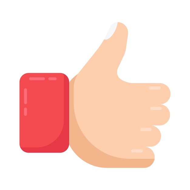 well crafted flat icon of thumbs up showing concept of like