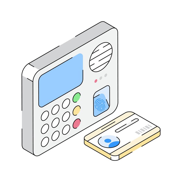 Vector a well crafted isometric icon depicting biometric machine