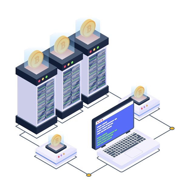 Well designed digital network isometric icon