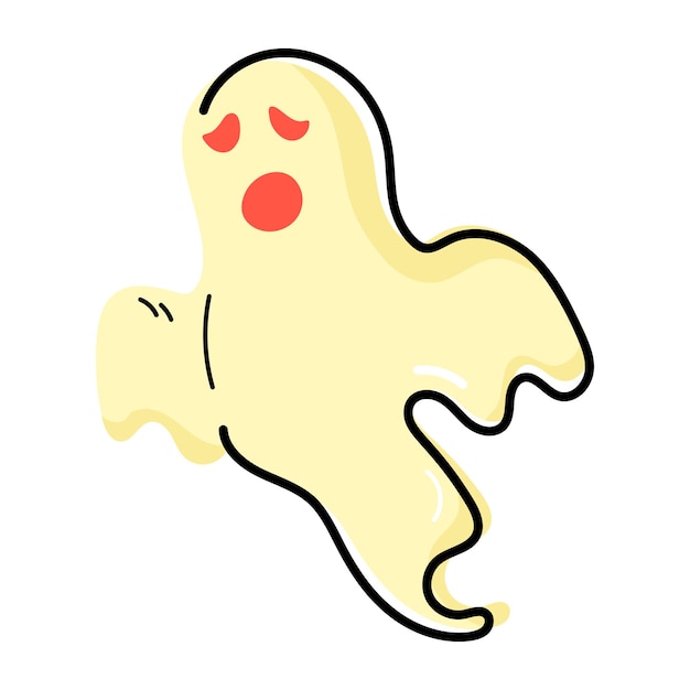 A well-designed flat sticker of ghost