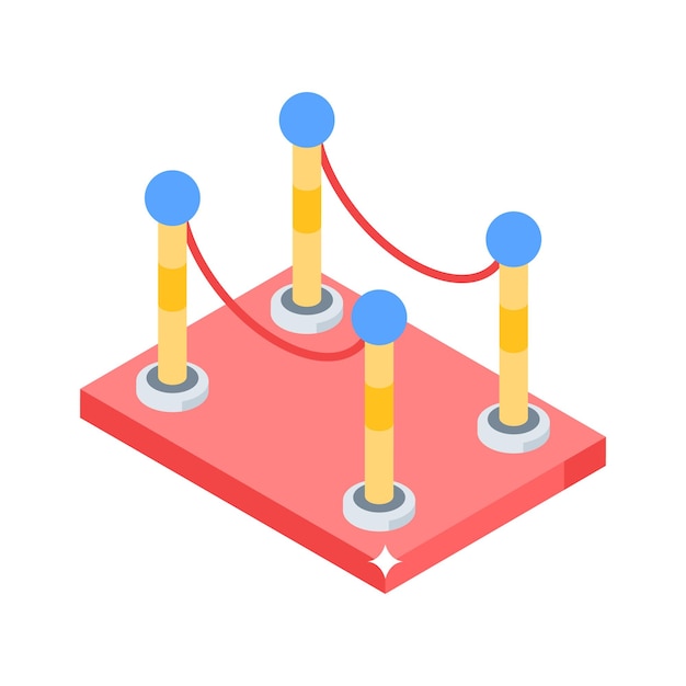 A well designed isometric icon of entrance pole