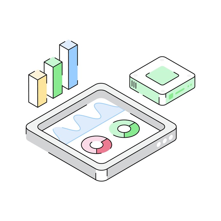 Vector well designed isometric icon for server analytics operation