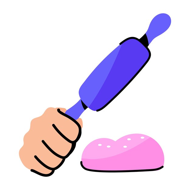 A well-designed sticker of kneading