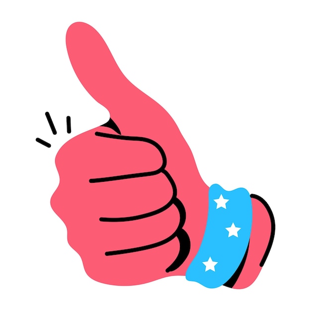 A well-designed sticker of thumbs up