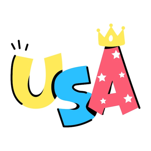 A well-designed sticker of USA