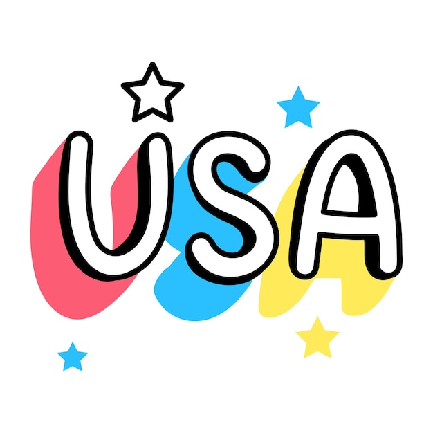 A well-designed sticker of USA