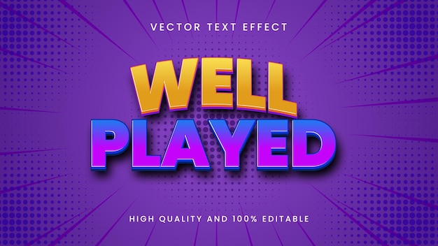 Well played text effect