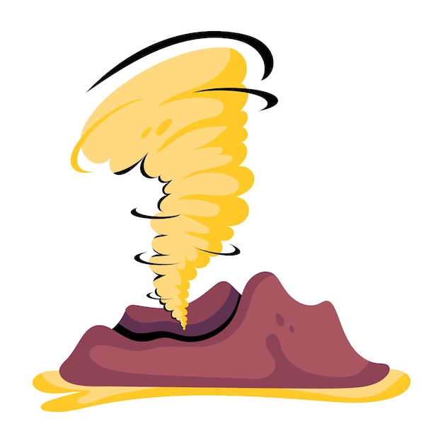 Wellcrafted flat icon depicting desert sandstorm