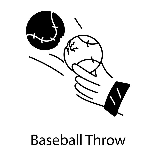 A welldesigned doodle icon of baseball throw
