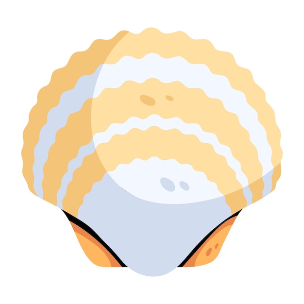 Welldesigned flat icon of seashell