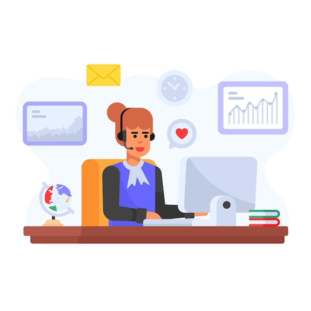 Vector a welldesigned flat illustration of helpline online customer support