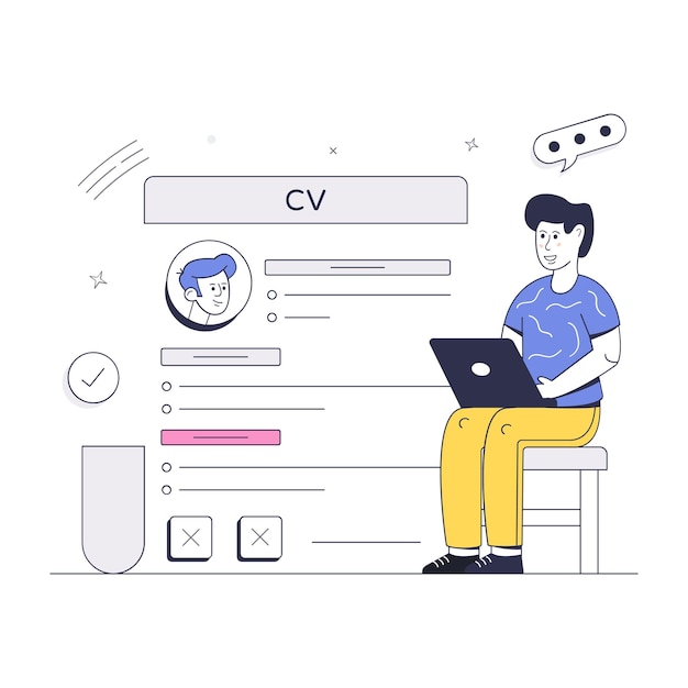 A welldesigned flat illustration of job application