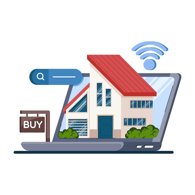 Vector a welldesigned flat illustration of wifi home