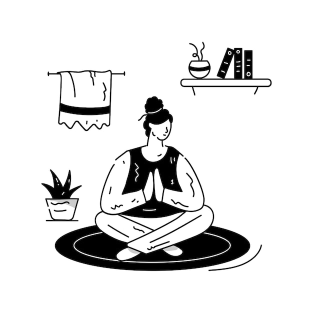 Vector a welldesigned hand drawn illustration of yoga