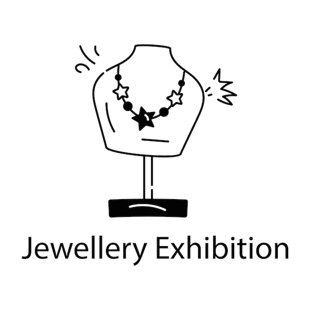 A welldesigned line icon of jewellery exhibition