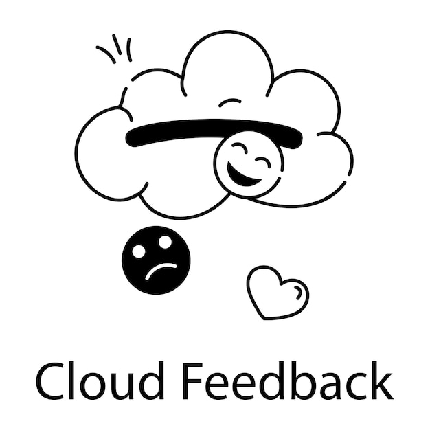 A welldesigned linear icon of cloud feedback