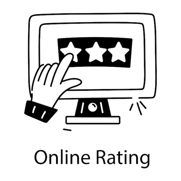 A welldesigned linear icon depicting online rating