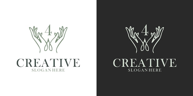 Wellness and beauty logo design template