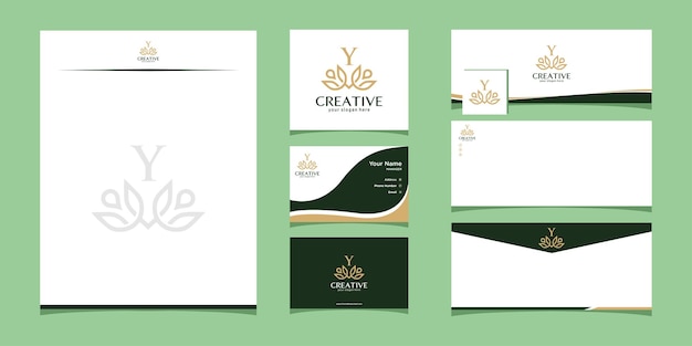 Wellness and beauty logo design with business card template