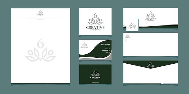 Vector wellness and beauty logo design with business card template