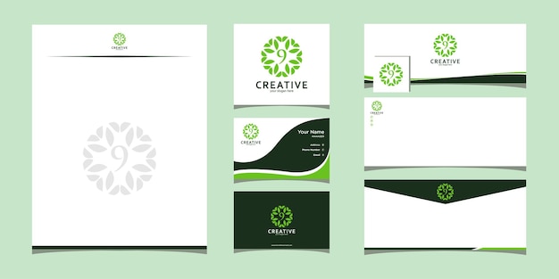 Wellness and beauty logo design with business card template