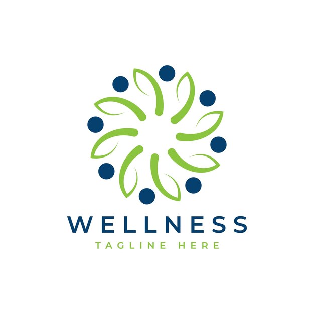 Дизайн логотипа wellness care современная простая концепция