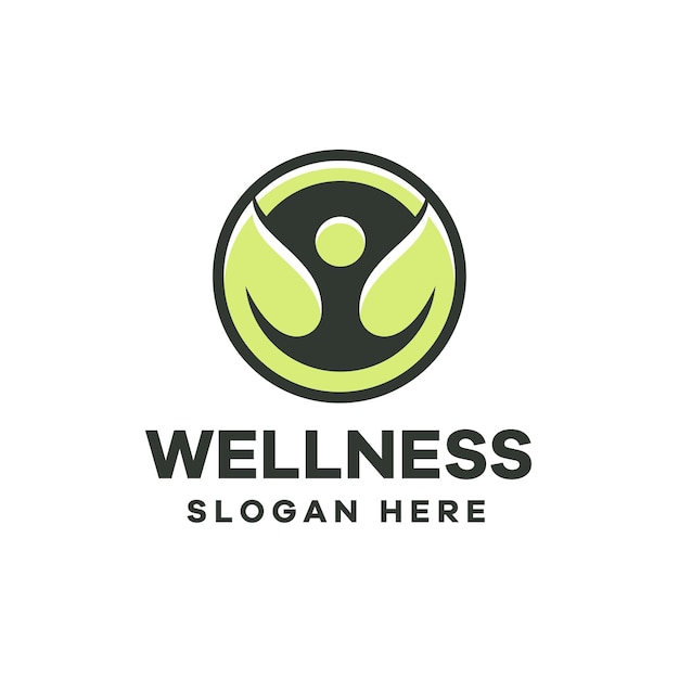 Wellness healthy logo design template