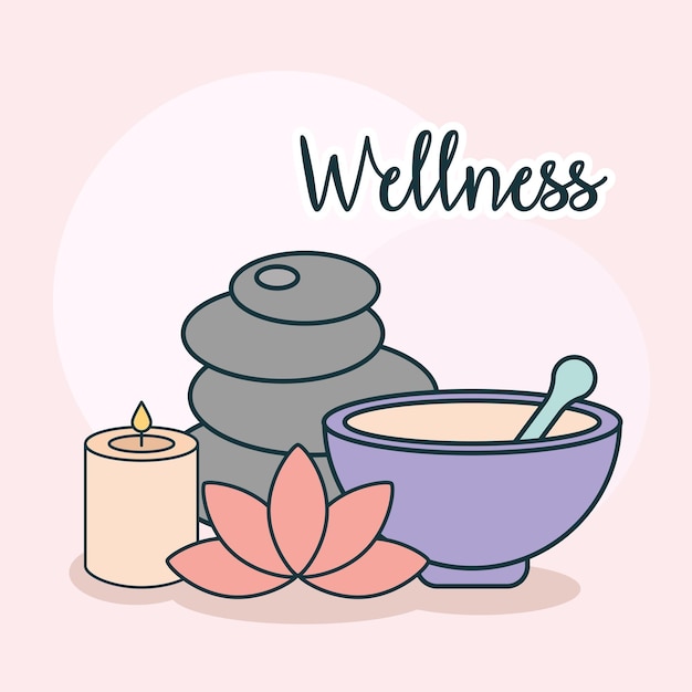 Vector wellness items card
