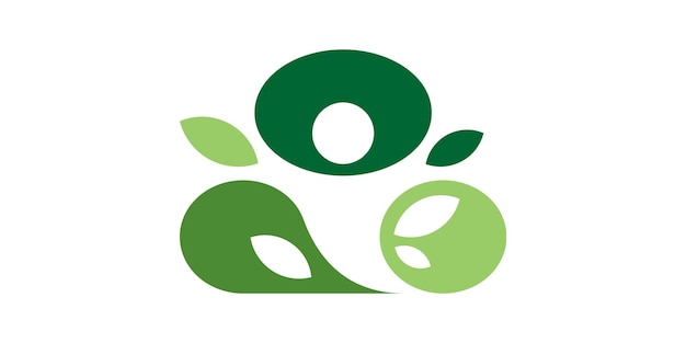 дизайн логотипа благополучия сочетание форм людей с растениями фитнес здоровье