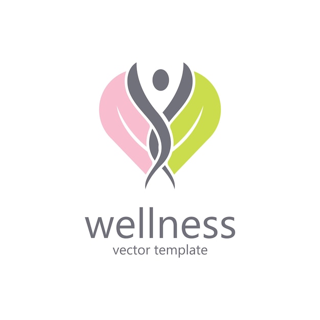 Vector wellness-logo sjabloon geïsoleerd op een witte achtergrond