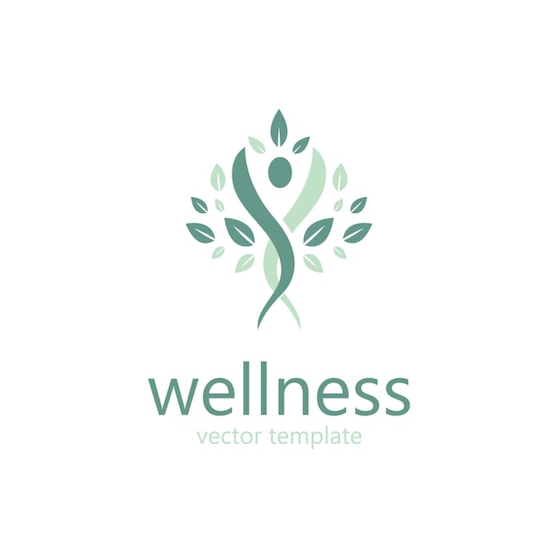 Vector wellness logo template isolated on white background