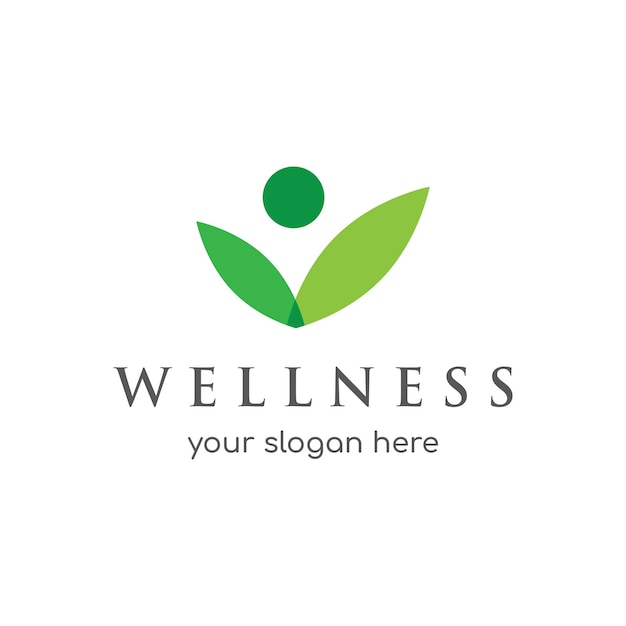 Wellness natural abstract logo template design with unique natural person and leaf concept with creative ideaLogo for business health meditation relaxation