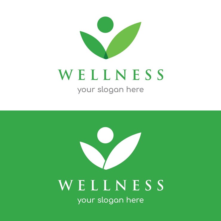 Vector wellness natuurlijk abstract logo sjabloonontwerp met uniek natuurlijk persoon en bladconcept met creatief idealogo voor zakelijke gezondheidsmeditatie ontspanning