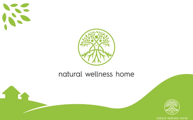 Vector wellness natuurlijke boom logo vector