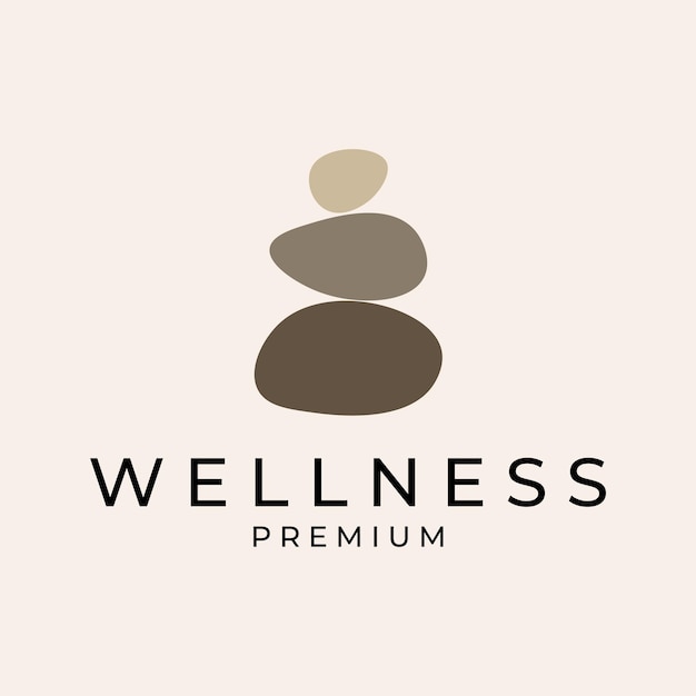 Vettore wellness rock zen pietre di pietra logo vettore icona illustrazione design