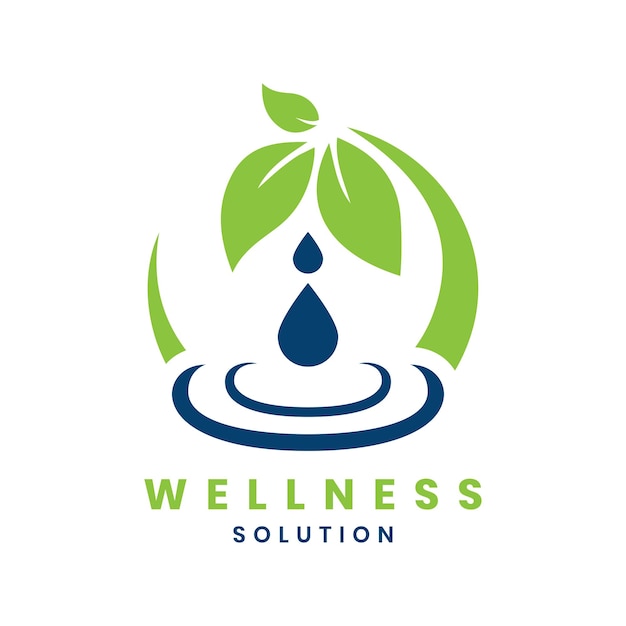 Vector wellness solution logo design modern and minimal concept