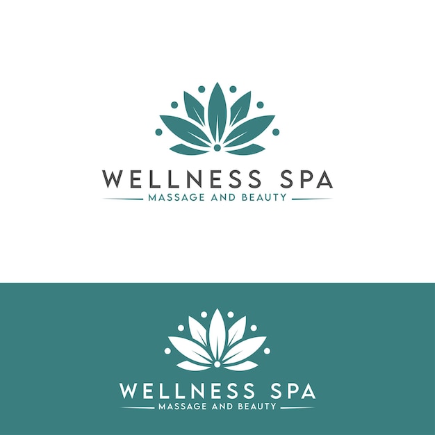 Vettore wellness spa logo fiore bellezza cura minimalista e design del logo aziendale nel modello vettoriale