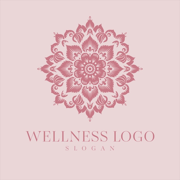 Wellness vector logo ontwerp Mandala bloemen vector embleem